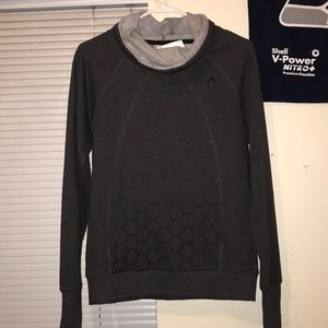 Grey pullover sweater.